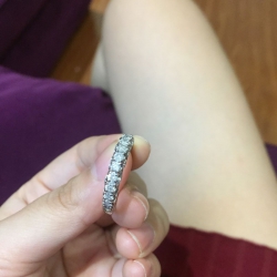 Nhẫn kim cương nữ vàng trắng và 10 viên kim cương